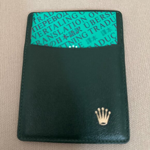 Rolex Green Oyster Leather Case Card Holder NEW w/Logo - Picture 5 of 5